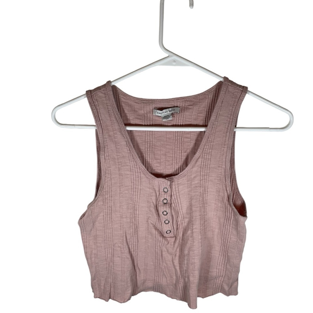 American Eagle Pink Ribbed Tank Top